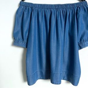 Kate Spade Broome Street Chambray Off Shoulder blouse top
